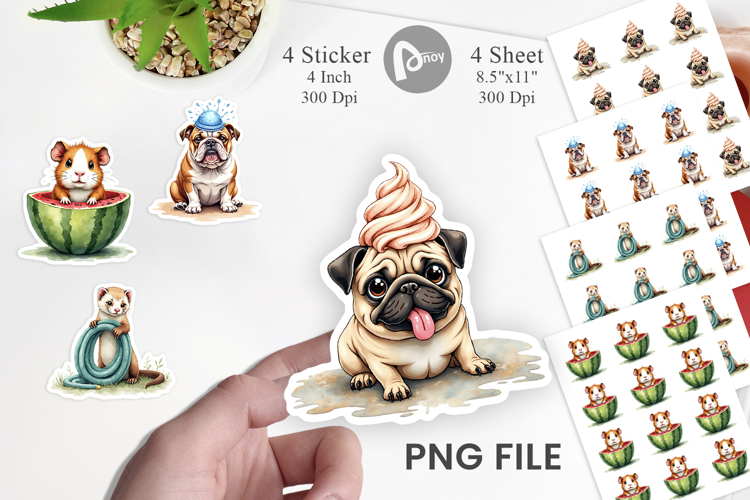 Melting Summer Pets Sticker