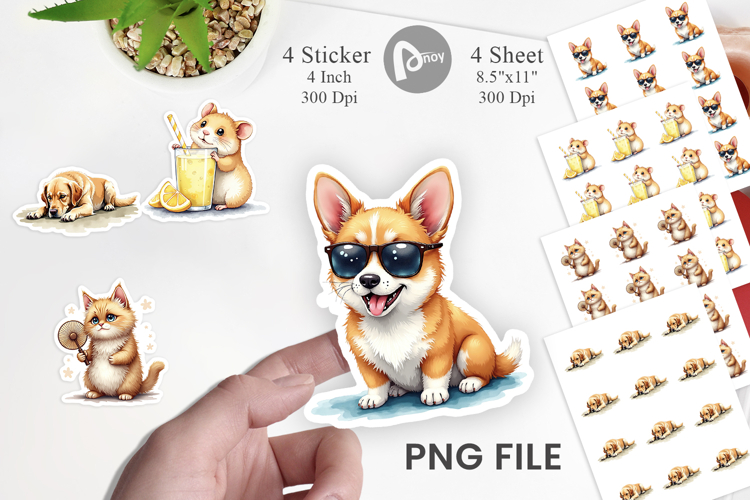 Melting Summer Pets Sticker