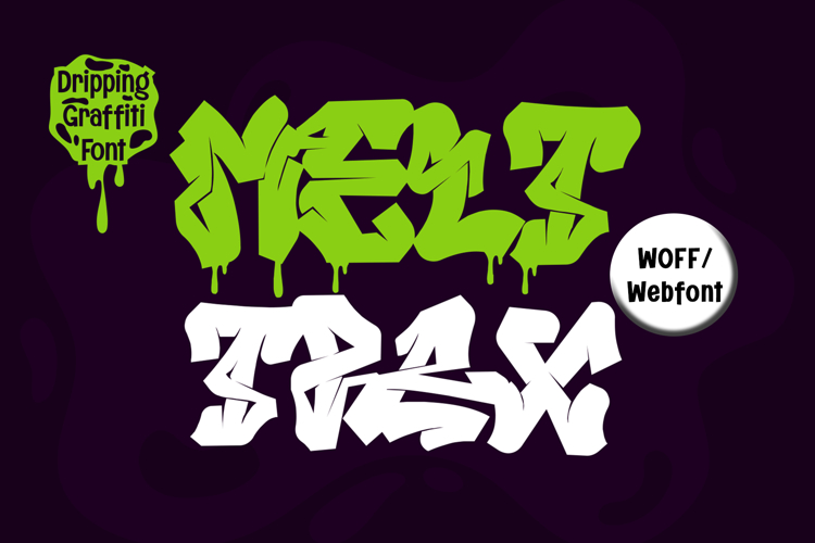 Melttrax |Webfont Dripping Graffiti Font for Websites