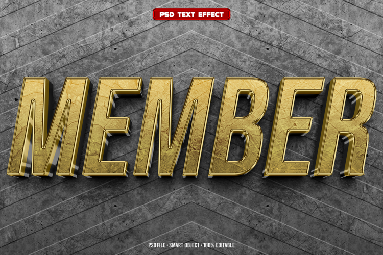 Member 3D editable text effect