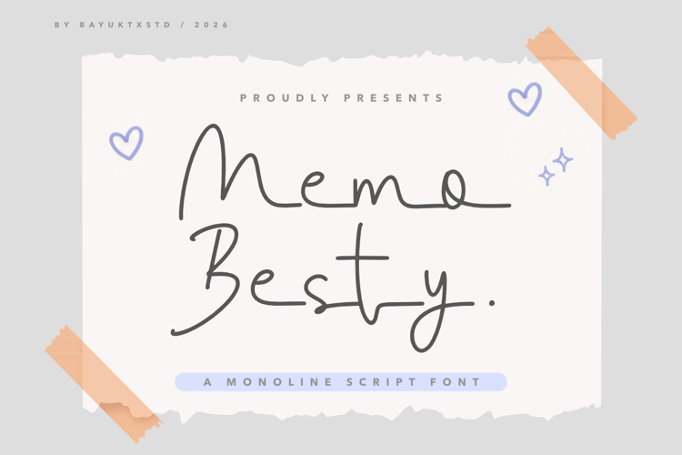 Memo Besty a Monoline Script Font