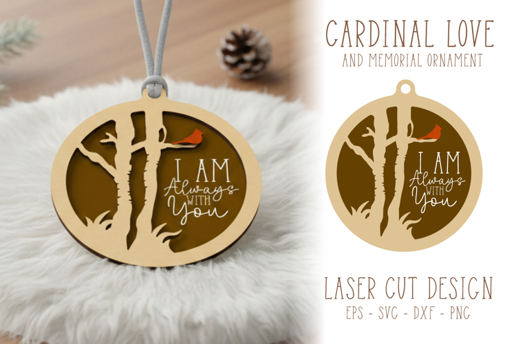 Memorial Cardinal Ornament Laser Cut Ornament