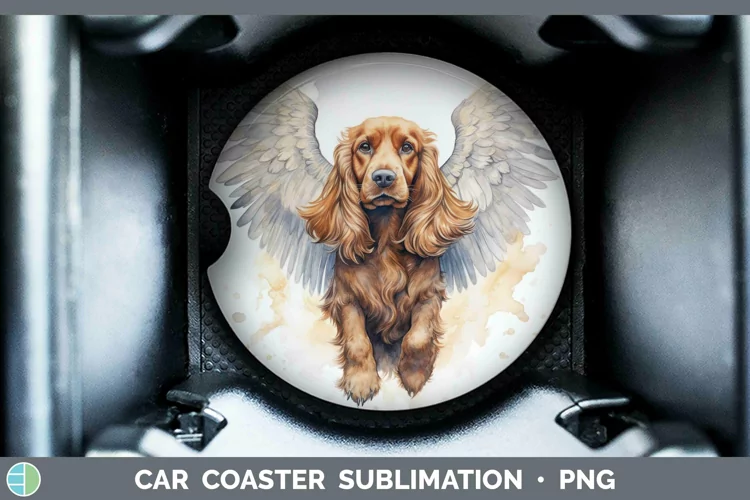 Memorial Cocker Spaniel Car Coaster Sublimation Coaster Desi