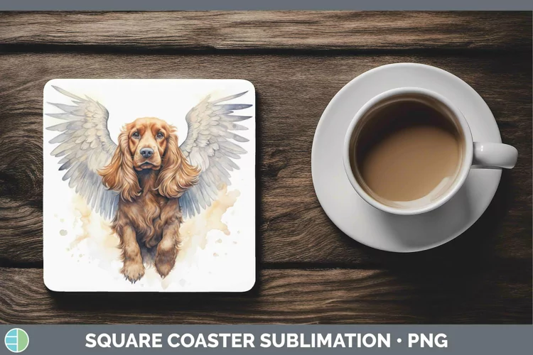 Memorial Cocker Spaniel Square Coaster Sublimation Coaster D
