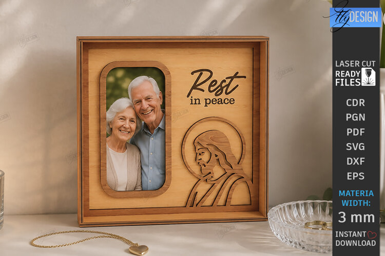 Memorial Photo Frame Laser Cut | Memory Picture Board | CNC example image 1