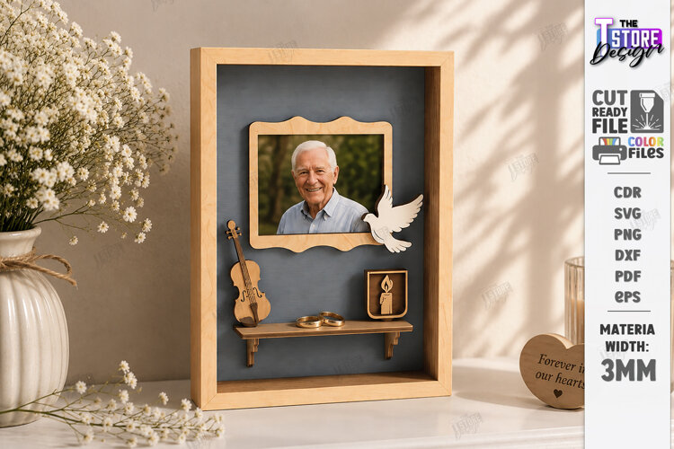 Memorial Photo Frame Laser Cut | Memory Picture Board | CNC example image 1