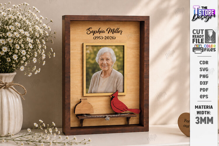 Memorial Photo Frame Laser Cut | Memory Picture Board | CNC example image 1