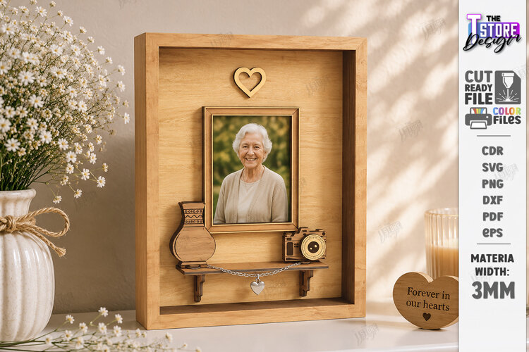 Memorial Photo Frame Laser Cut | Memory Picture Board | CNC example image 1