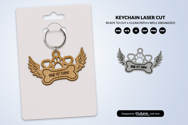Memorial Pet Keychain Laser Cut