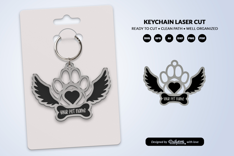 Memorial Pet Keychain Laser Cut
