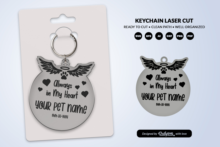 Memorial Pet Keychain Laser Cut