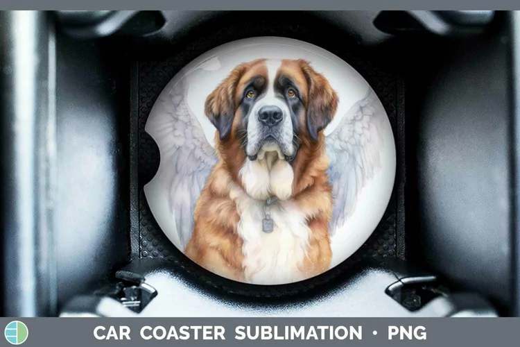 Memorial Saint Bernard Car Coaster Sublimation Coaster Desig