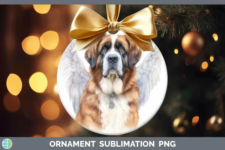 Memorial Saint Bernard Ornament Sublimation Bauble Designs