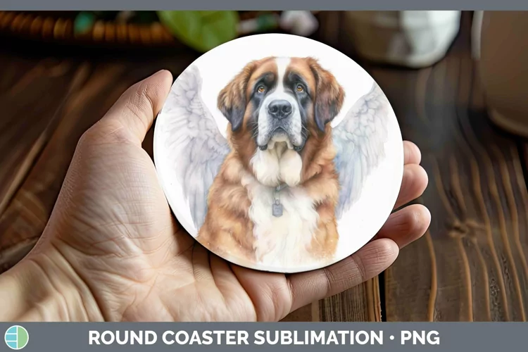 Memorial Saint Bernard Round Coaster Sublimation Coaster Des