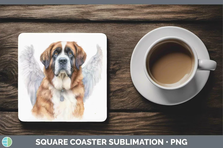 Memorial Saint Bernard Square Coaster Sublimation Coaster De
