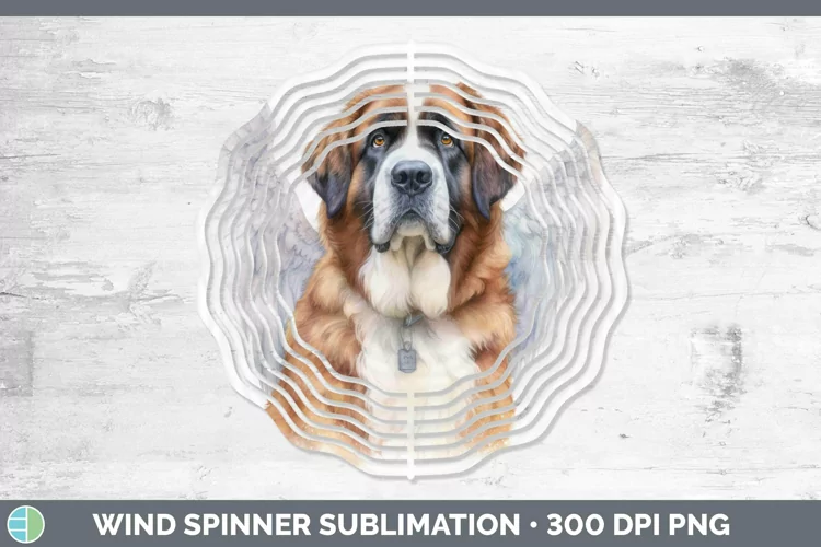Memorial Saint Bernard Wind Spinner Sublimation Spinner Desi