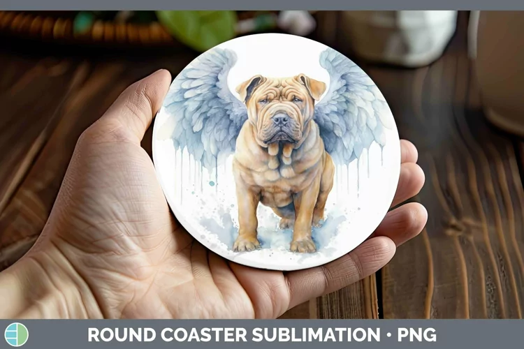 Memorial Shar Pei Round Coaster Sublimation Coaster Designs