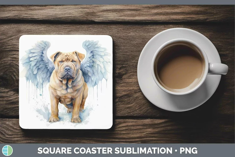 Memorial Shar Pei Square Coaster Sublimation Coaster Designs