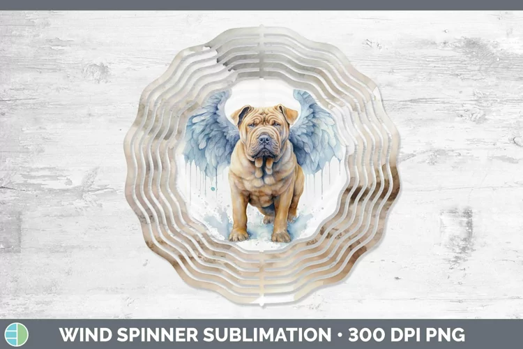 Memorial Shar Pei Wind Spinner Sublimation Spinner Designs