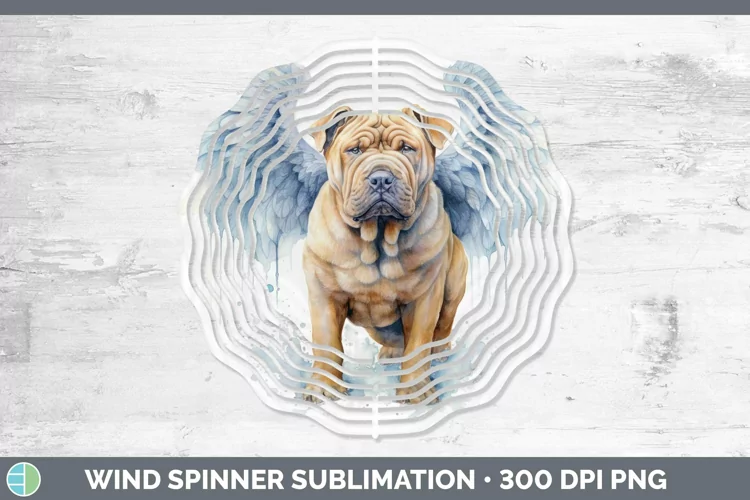 Memorial Shar Pei Wind Spinner Sublimation Spinner Designs