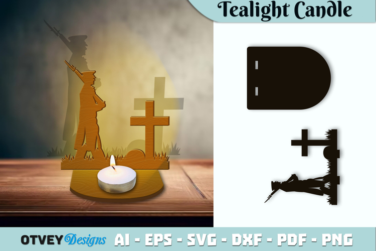 Memorial Soldier Tealight Candle Holder Lasercut