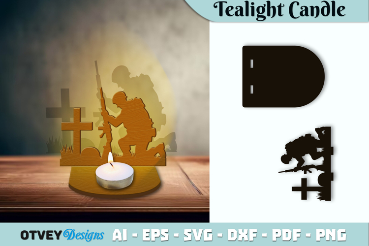 Memorial Soldier Tealight Candle Holder Lasercut