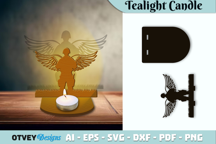 Memorial Soldier Tealight Candle Holder Lasercut