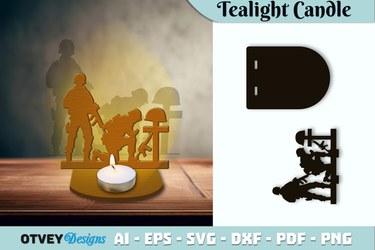 Memorial Soldier Tealight Candle Holder Lasercut