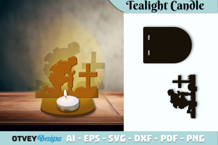 Memorial Soldier Tealight Candle Holder Lasercut