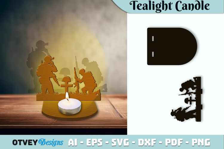 Memorial Soldier Tealight Candle Holder Lasercut