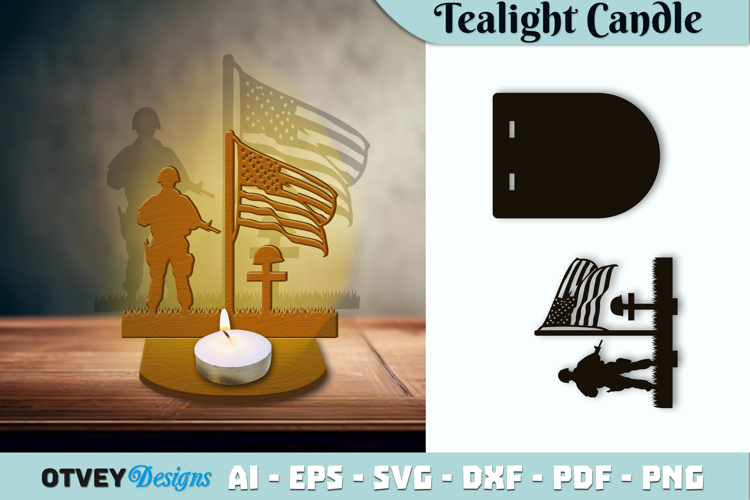 Memorial Soldier Tealight Candle Holder Lasercut