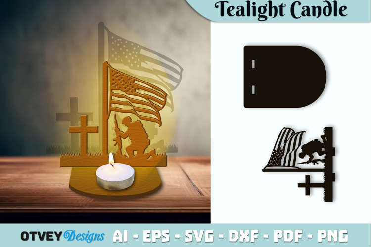 Memorial Soldier Tealight Candle Holder Lasercut