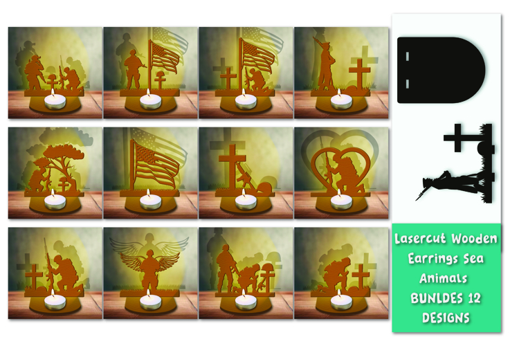 Memorial Soldier Tealight Candle Holder Lasercut BUNDLES