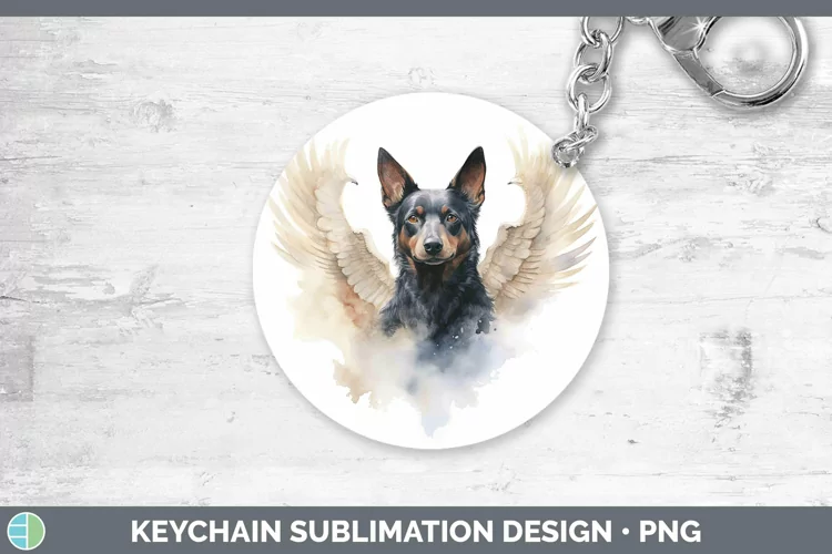 Memorial Watercolor Australian Kelpie Keychain Sublimation K