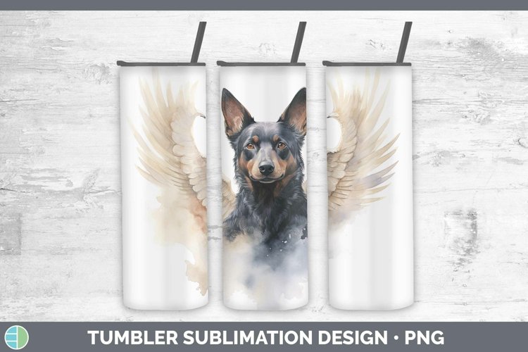 Memorial Watercolor Australian Kelpie Tumbler Sublimation 20