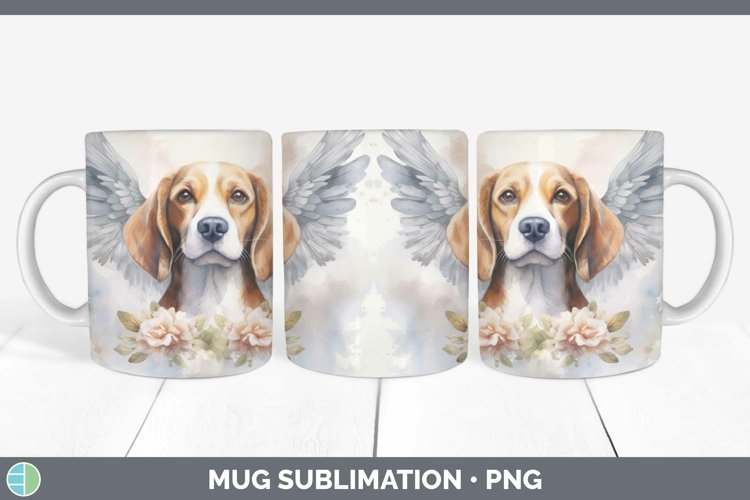 Memorial Watercolor Beagle Mug Wrap Sublimation Coffee Cup D