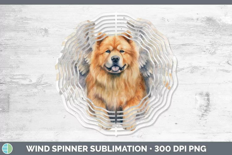 Memorial Watercolor Chow Chow Wind Spinner Sublimation Spinn