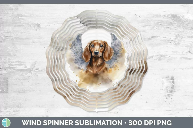 Memorial Watercolor Dachshund Wind Spinner Sublimation Spinn
