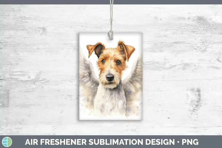 Memorial Watercolor Fox Terrier Dog Air Freshener Sublimatio