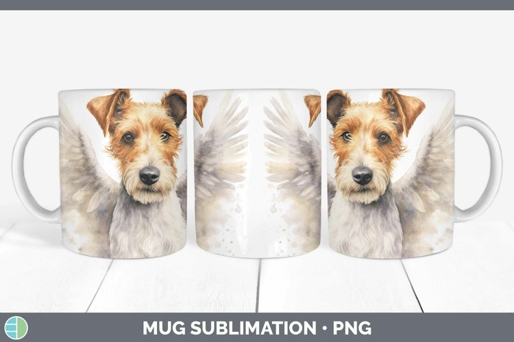 Memorial Watercolor Fox Terrier Dog Mug Wrap Sublimation Cof