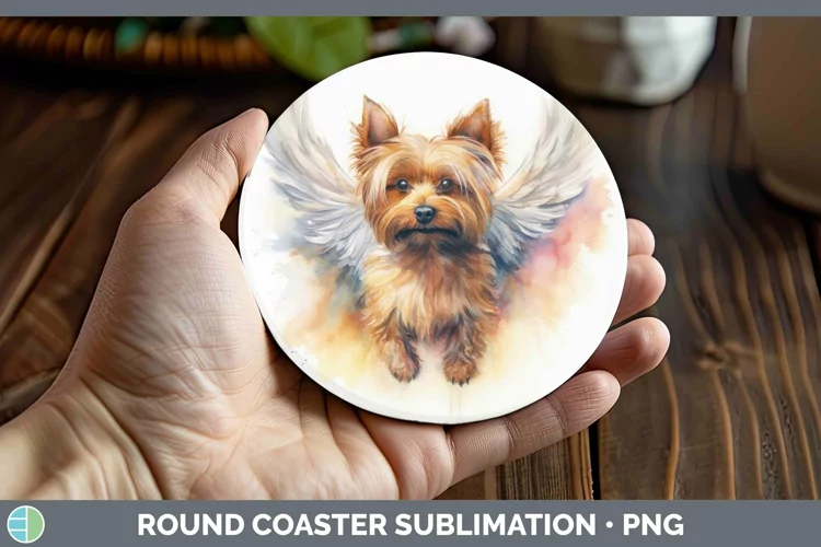 Memorial Yorkshire Terrier Round Coaster Sublimation Coaster