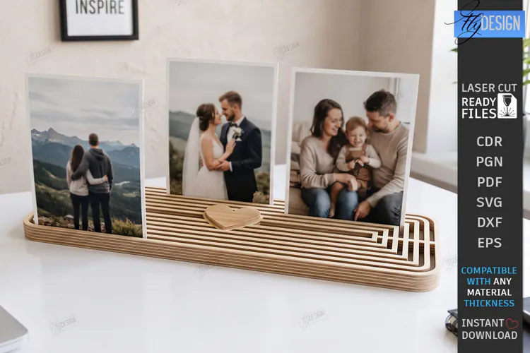 Memory Shelf Photo Holder Laser Cut | Photo Display Stand