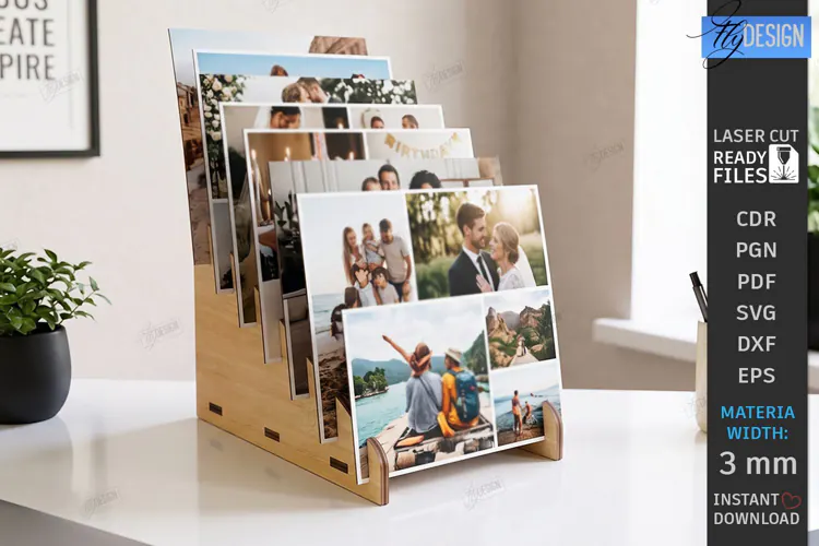 Memory Shelf Photo Holder Laser Cut | Photo Display Stand