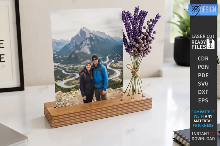 Memory Shelf Photo Holder Laser Cut | Photo Display Stand
