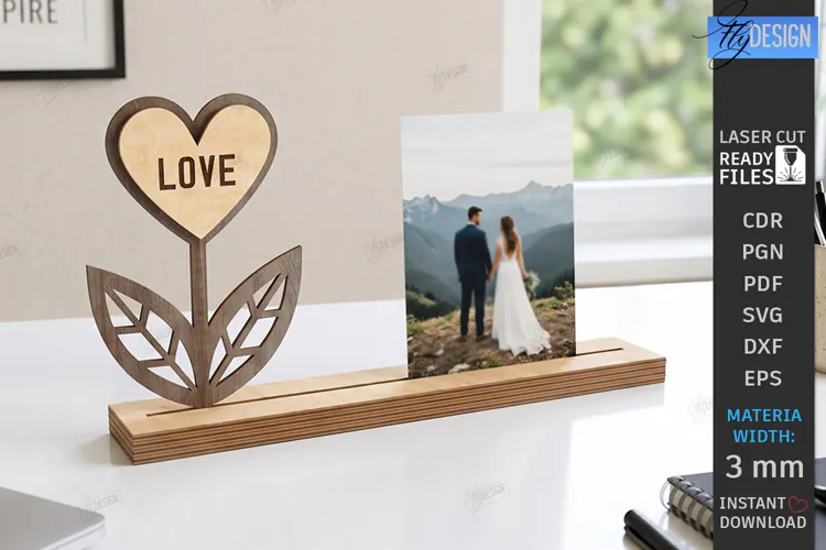 Memory Shelf Photo Holder Laser Cut | Photo Display Stand