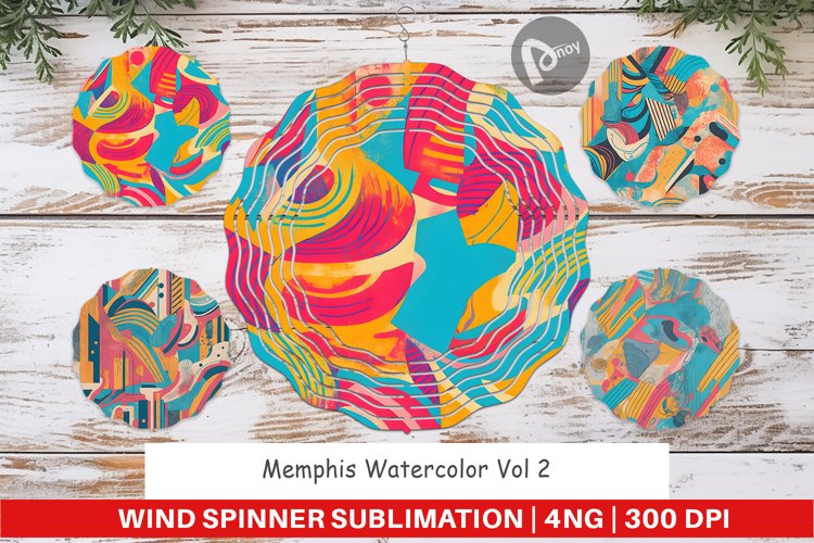 Wind Spinner Memphis Watercolor