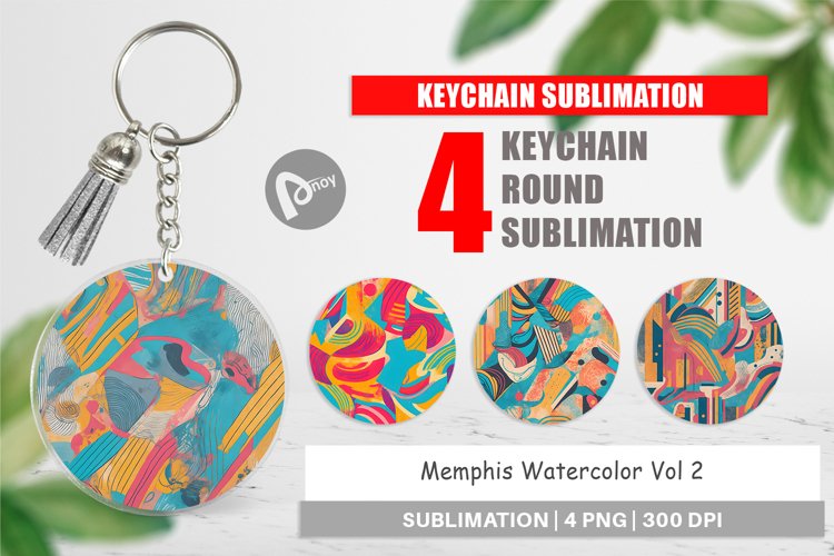 Keychain Memphis Watercolor