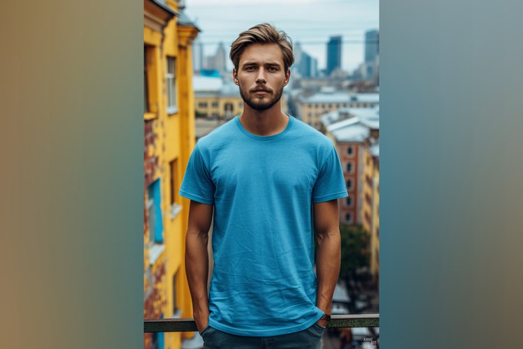 Aqua T Shirt Logo Branding Mockup