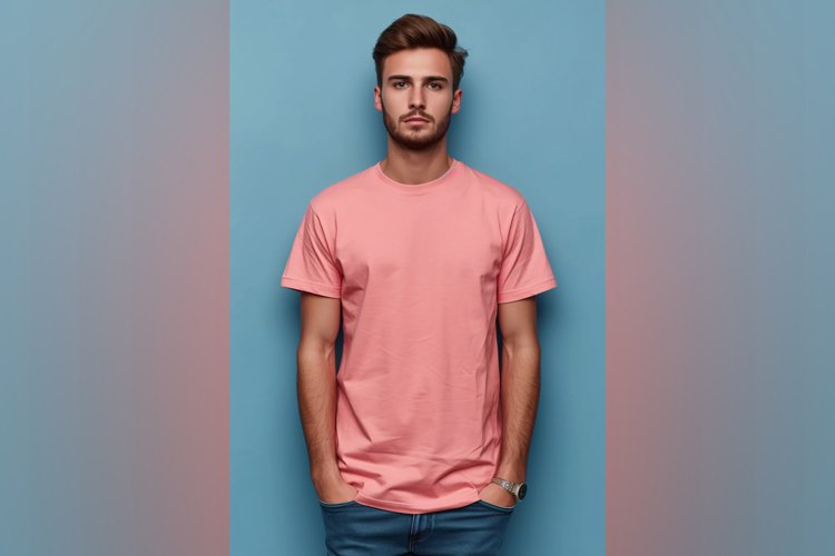 Pink T Shirt Logo Branding Mockup example image 1