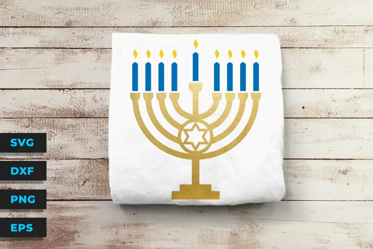 Menorah - Happy Hanukkah - SVG Cut File